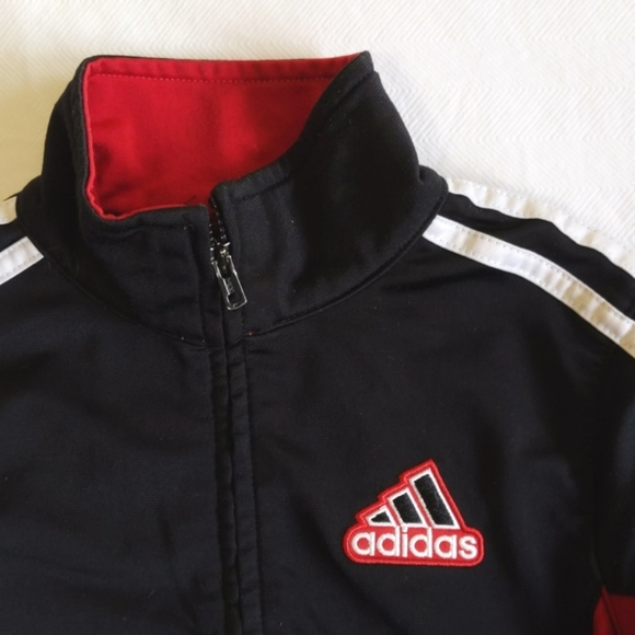 adidas black zip-up lightweight sporty track jacket 2T toddler boys - Picture 3 of 10